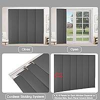 Vista 4 de LETAU - Persianas corredizas 100 opacas con riel hechas verticalmente para ventanas grandes puertas corredizas espacios abiertos y divisores