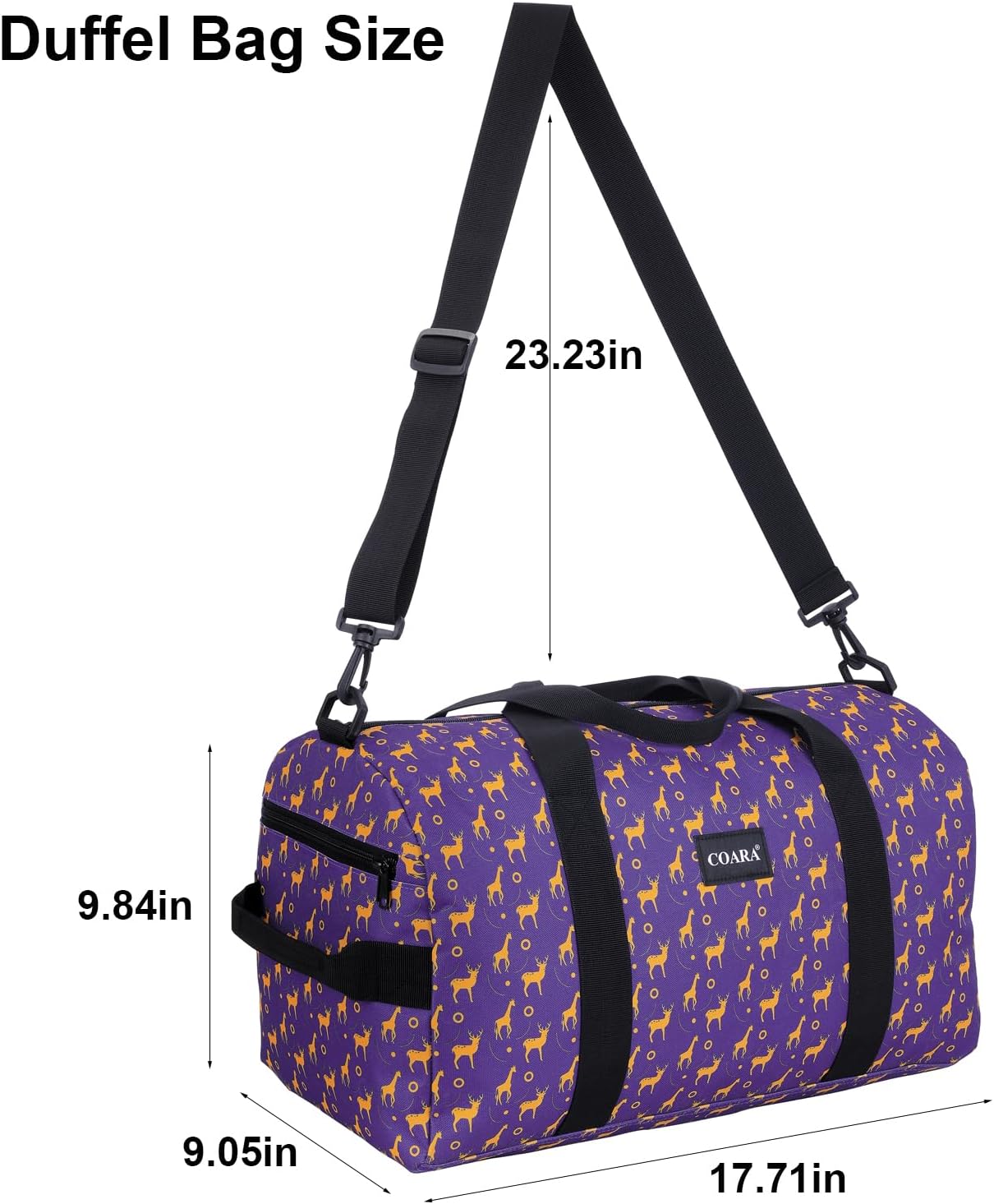 Kids Duffle Bag Overnight Bags for Boys and Girls Weekender Sleepover Carry-On Tote for Traveling Gym Sport Dance (Elks) - Image 3