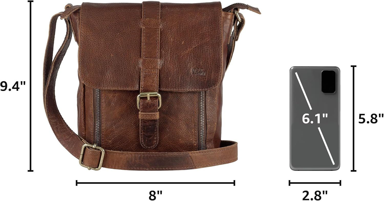 Genuine Leather Crossbody Purse and Handbags - Crossover Bag Over the Shoulder