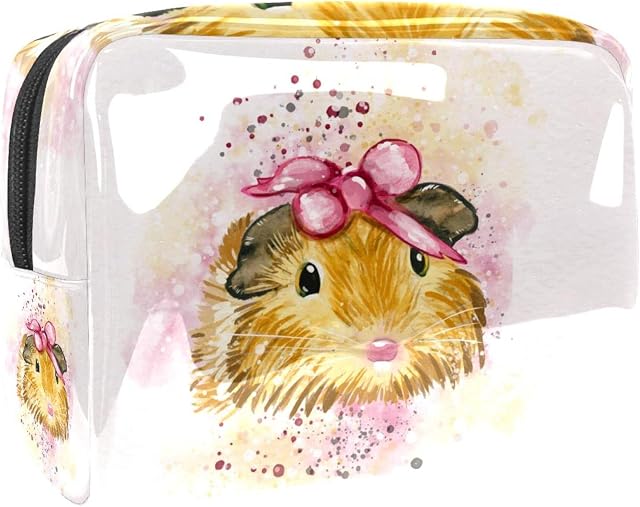 Lovely Watercolor Guinea Pig Makeup Bags Organiser for Travel Toiletry Bags for Women and Girls