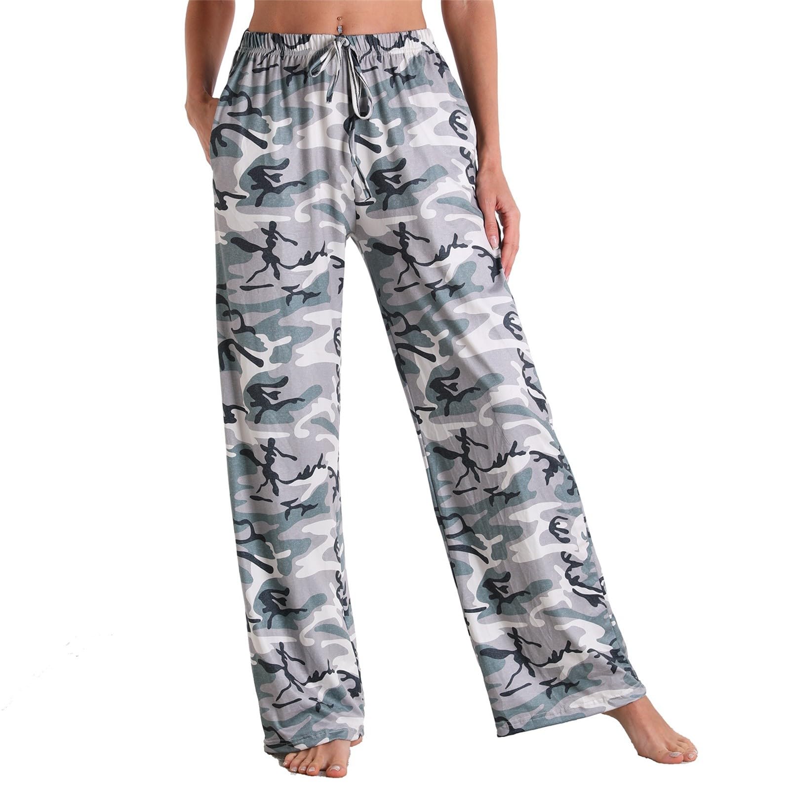 BUKKNYE Women’s Plaid Lounge Pants Comfy Pajama Bottoms Soft Warm Stretch Sleep Pant with Pockets