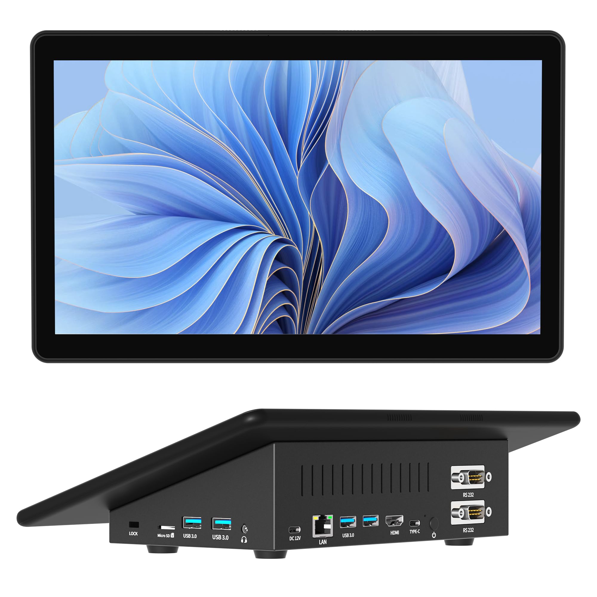 Computer Mini PC Mini Desktop PC Win 11 N5095, 8GB RAM, 128GB eMMC, Touchscreen PC-mini da 11,6 Pollici, 4K Doppia Uscita Display HDMI 2,0 Type-C3.1, WiFi5.0, BT5,0, Doppio RS232