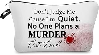 Don't Judge Me Makeup Bag Small Organizer Bag Toiletry Zipper Pouch Alarming Slogan Cosmetic Bag Chic Funny Halloween Birthday Present for Women Friends