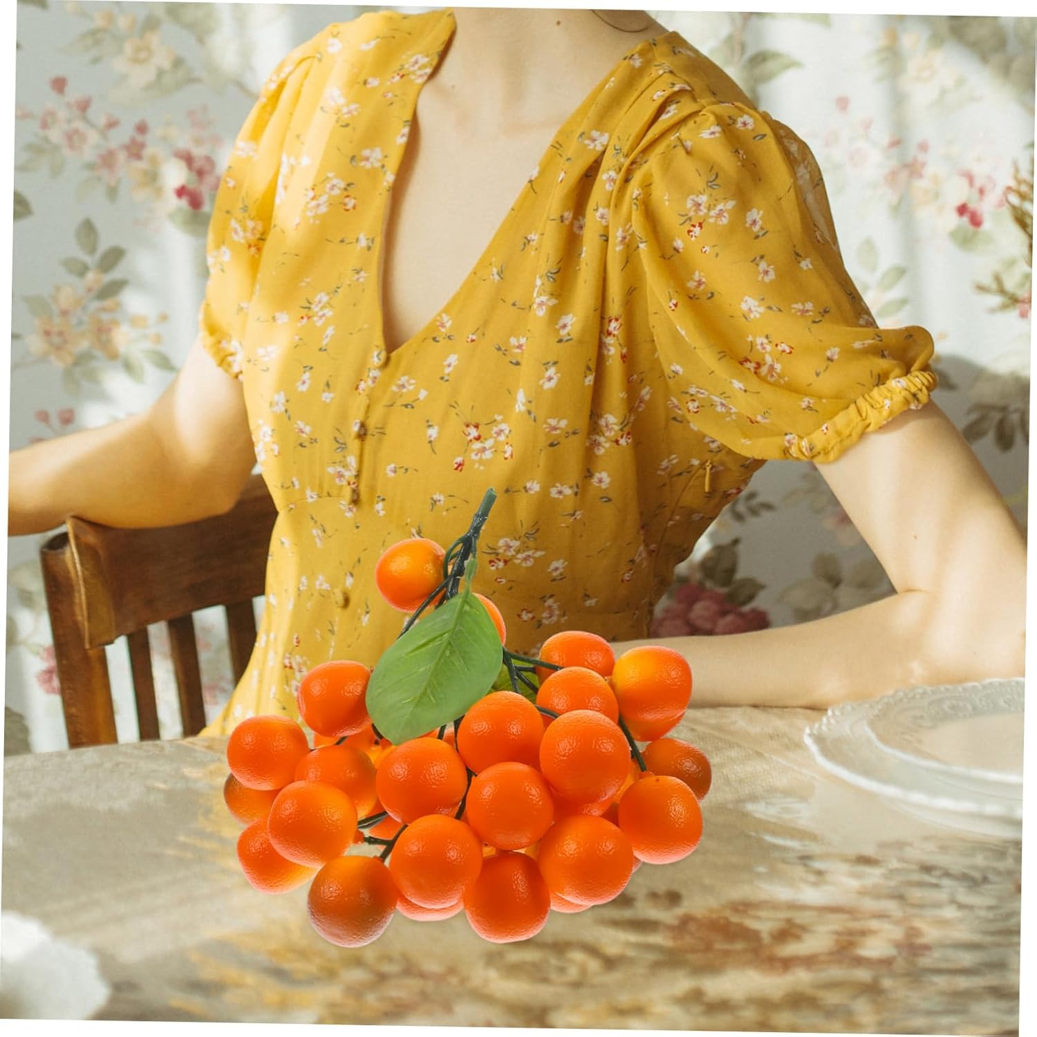 VOSAREA 3pcs Lifelike Artificial Fruit String for Home Decoration Orange Branch Simulation for Fruit Shops Photo Props and Craft Displays