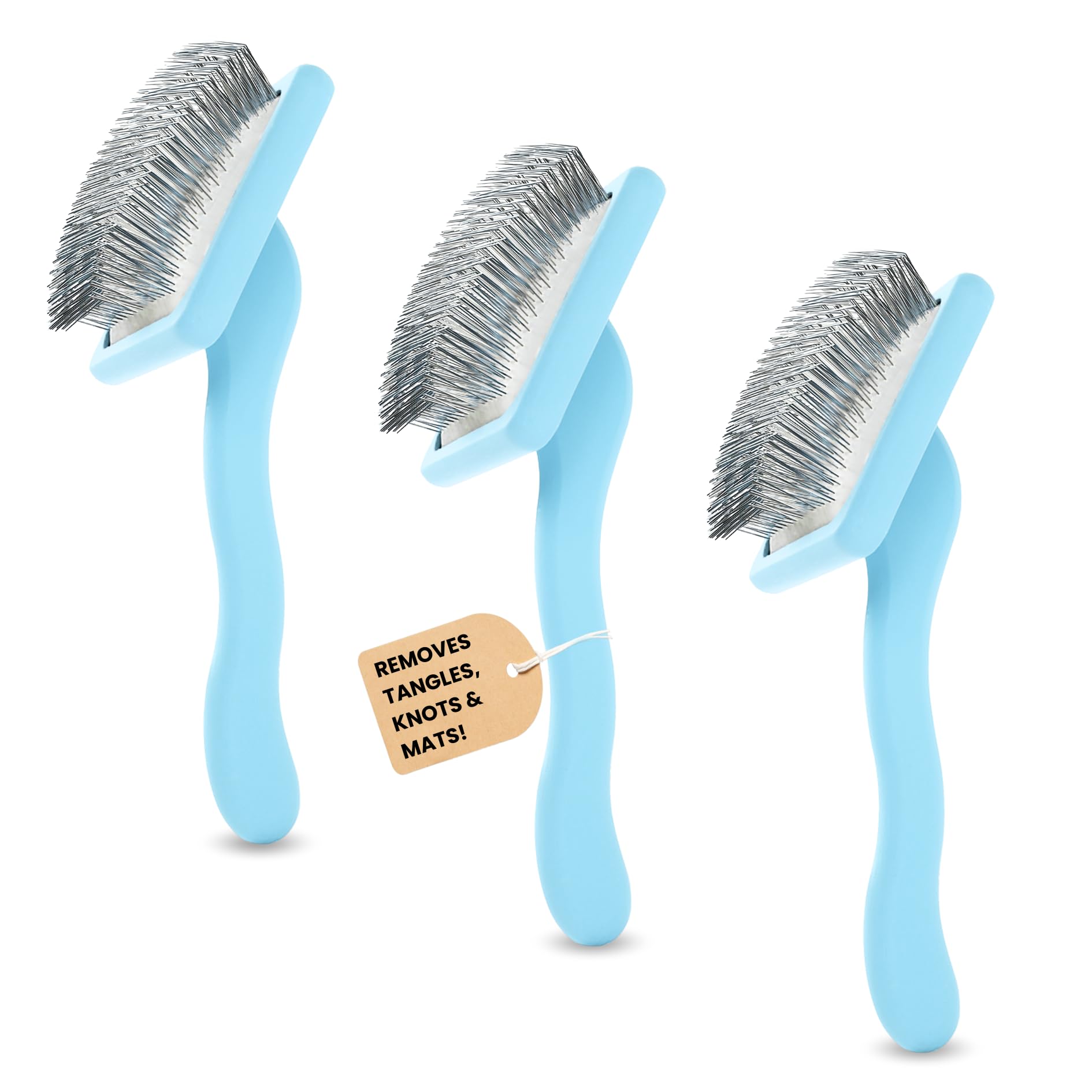 Zupfbürste für Haustiere mit weichen Massage-Pflegestiften aus Edelstahl – zum Entfilzen, Haarausfall und Unterwolle – ideales Geschenk für professionelle Haustierfriseure – lange Zupfbürste Flying