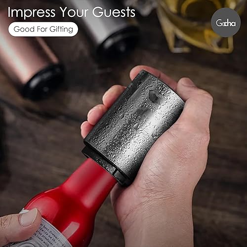 Miniatura 7 de GOCHA Gadgets Abridor magnético de botellas abridor de tapas de botella tapa de prensa y pop abridor de barras de acero inoxidable automático de