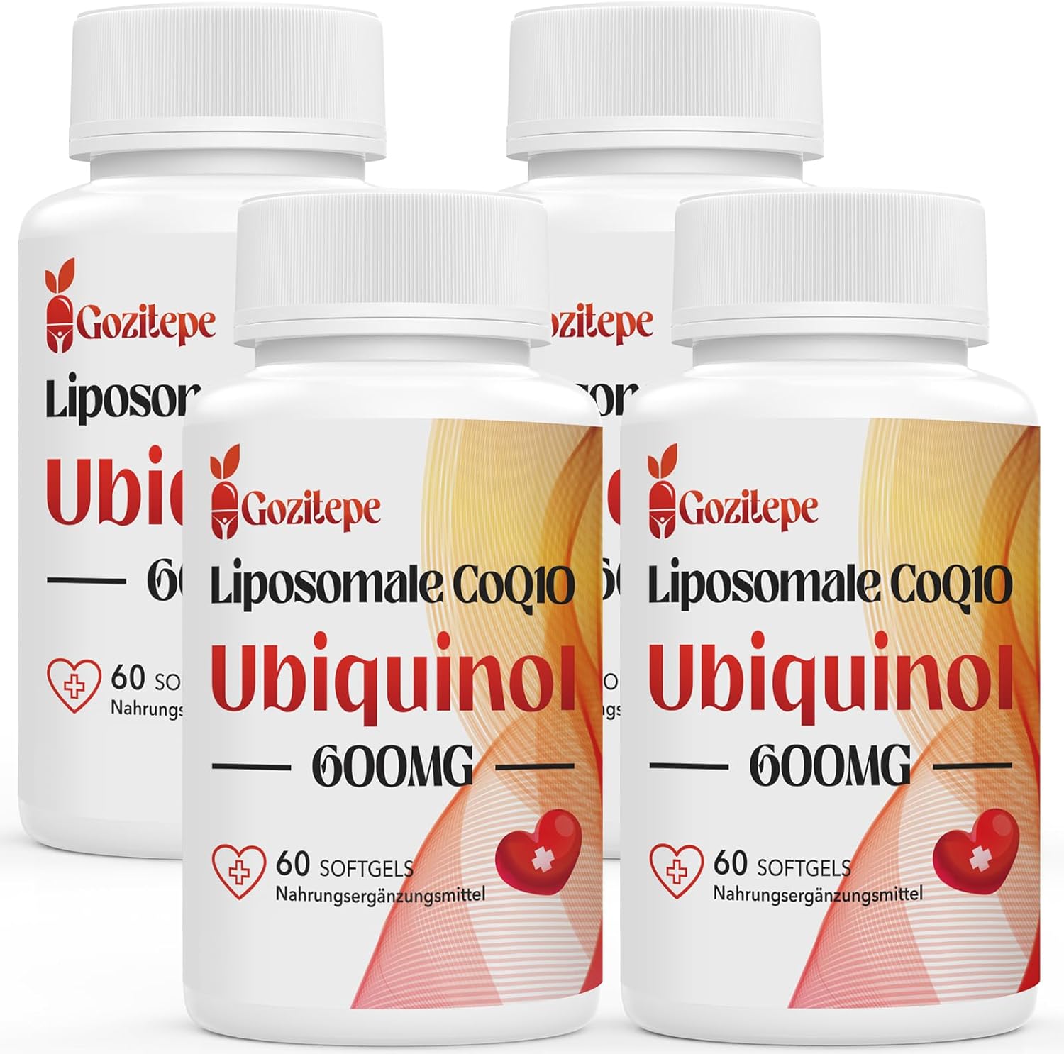 Liposomal Coenzyme Q10 Ubiquinol 600 mg High Dose - 60 Mini Soft Gels 300 mg Pure Ubiquinol per Capsule 2 Per Daily Serving 60 Pieces 4-Pack
