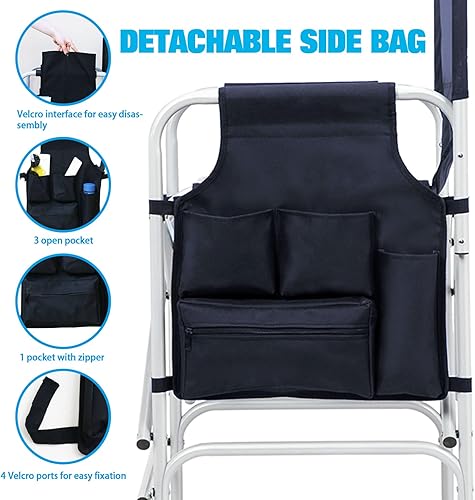 Miniatura 8 de AQNIEGEP Silla de maquillaje para artista de maquillaje de 41 pulgadas de alto, silla plegable de directores, silla de artista de maquillaje para