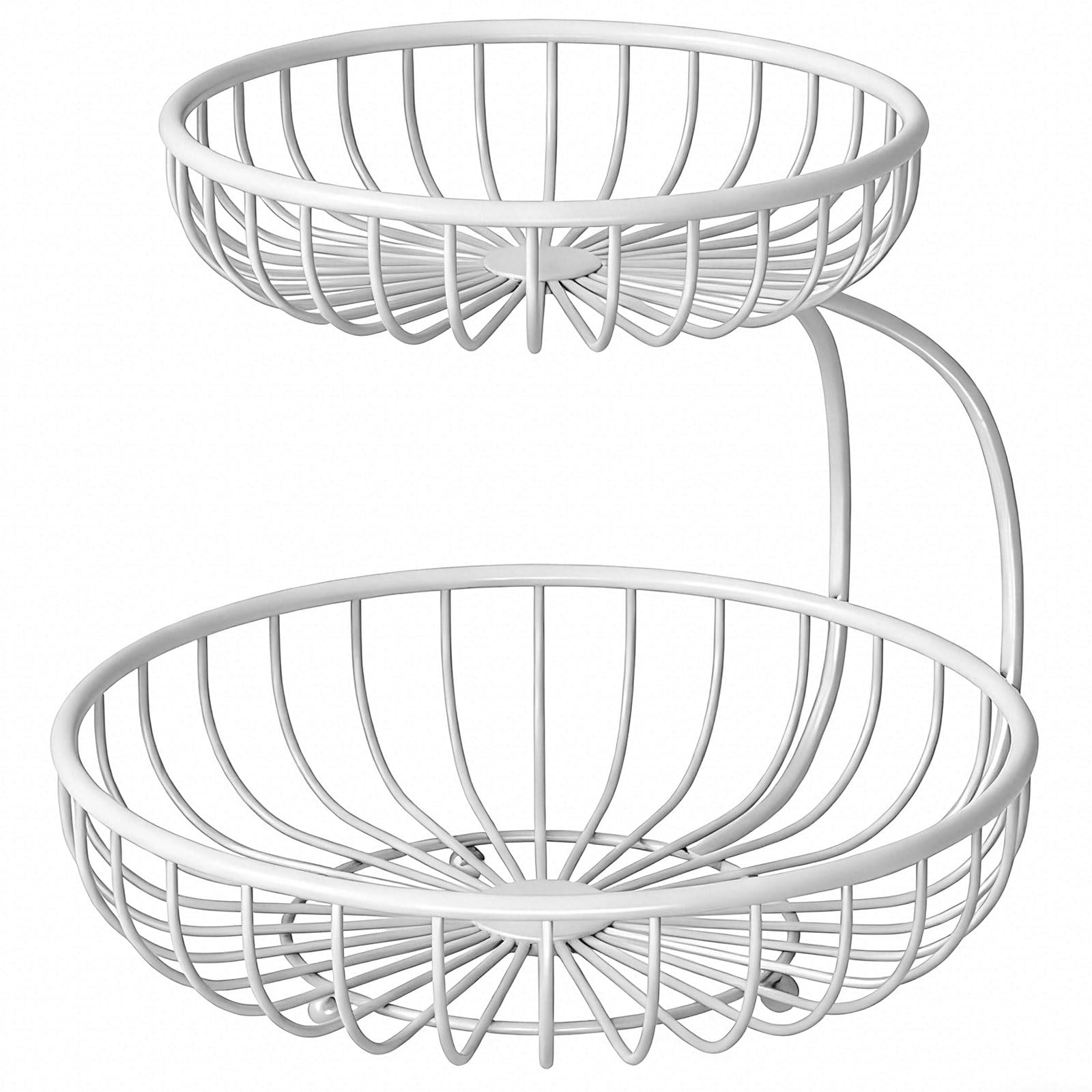 hogtnd Rust Resistant Iron 2 Tier Fruit Baskets Countertops for Storage Fruit and Small Space Double Layer Fruit Organiser