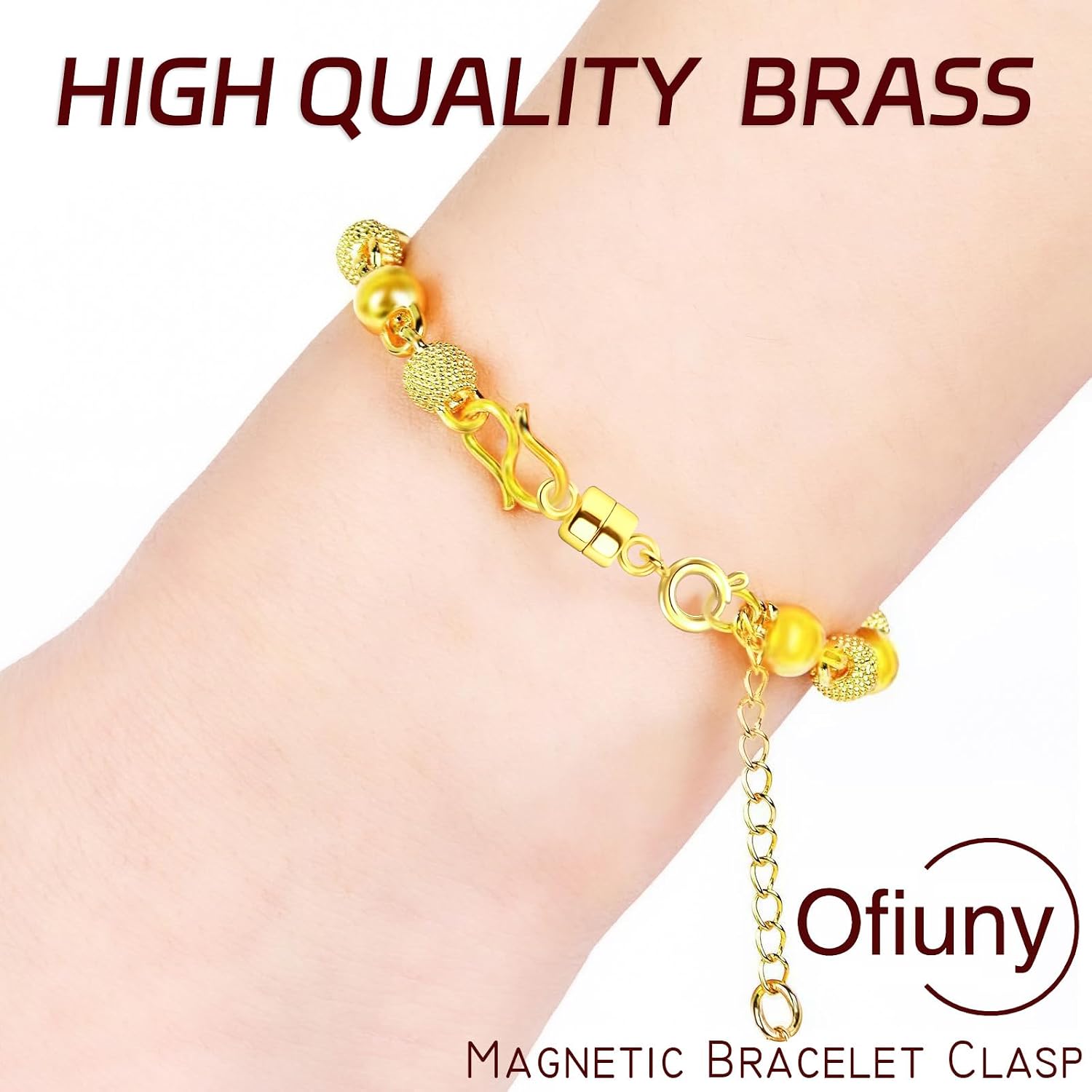Magnetic Clasps for Necklaces Strong Magnetic Necklace Clasps and Closures, 14K Gold and Silver Bracelet Converter for Women