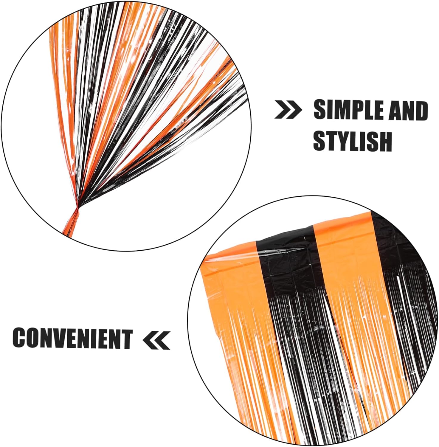 2pcs Tinsel Foil Fringe Curtain Backdrop for Halloween Parties Photo Booth Prop Versatile Door and Party Decoration for Birthdays and Festive Events
