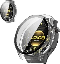 For HUAWEI WATCH GT6 Pro 46mm Case Cover for KONXISA HUAWEI WATCH GT6 Pro 46mm Cover + Film Integrated PC Case + Glass Film), High Transmittance, Scratch Resistant, Shock Absorption, Mountable