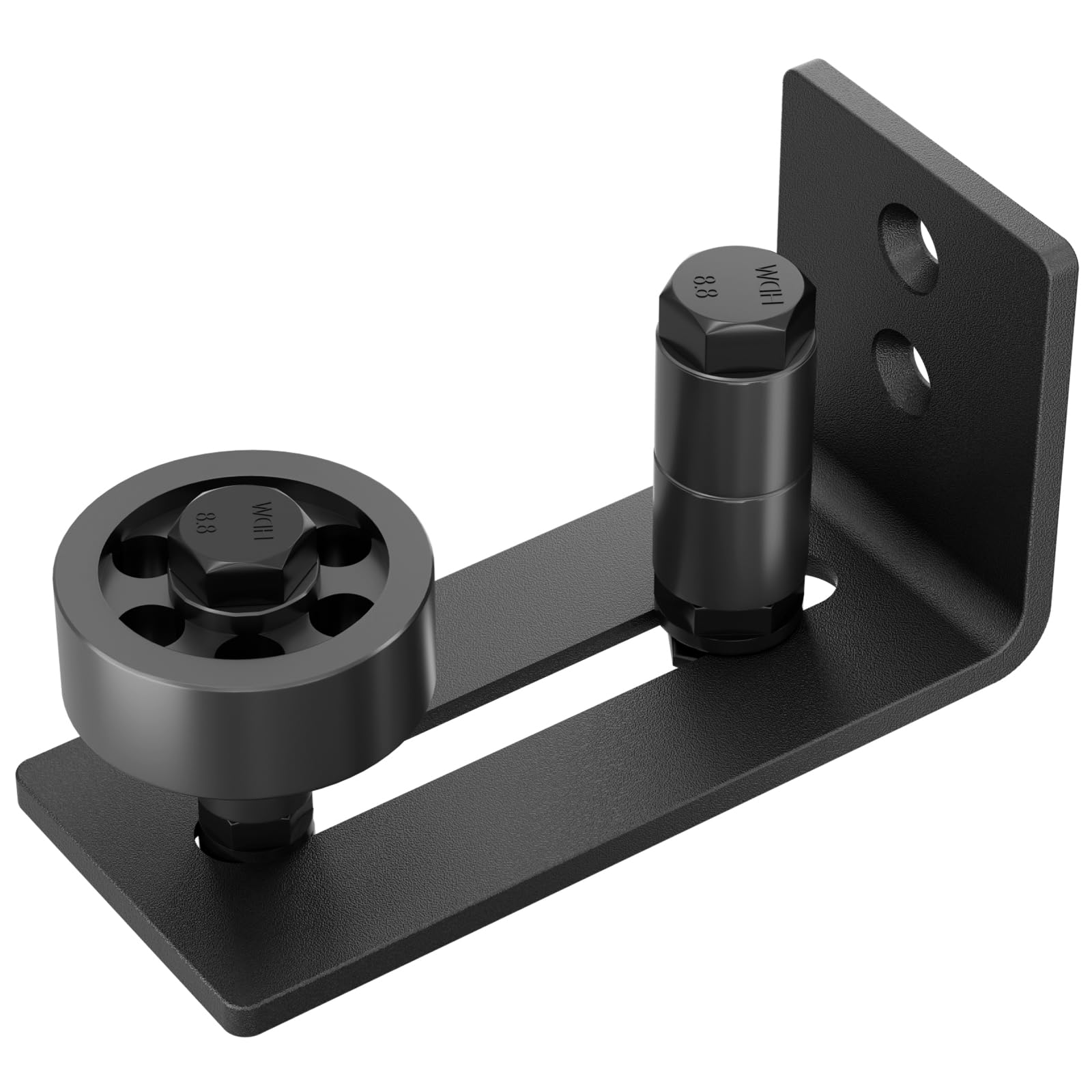 Sliding Barn Door Floor Guide,Adjustable Stay Roller Fit All Size Door,Wall Mount Hardware Kit,Black(1, Black) Black 1