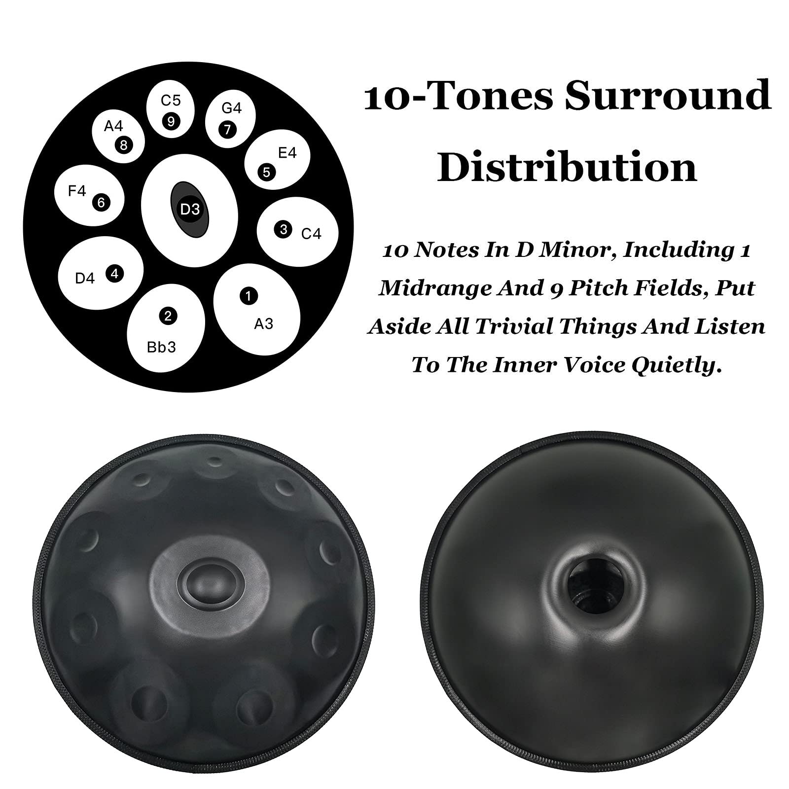 Amazon | Handpan 専門のパフォーマンス、22インチ10