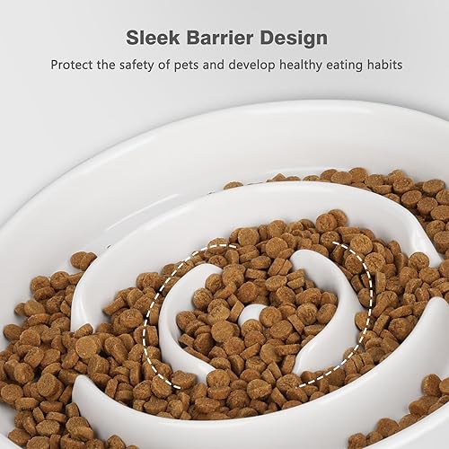 Miniatura 4 de DRENOYIC Cuencos de cerámica para perros de alimentación lenta, tazón de comida para perros de raza pequeña y media, promueve una alimentación