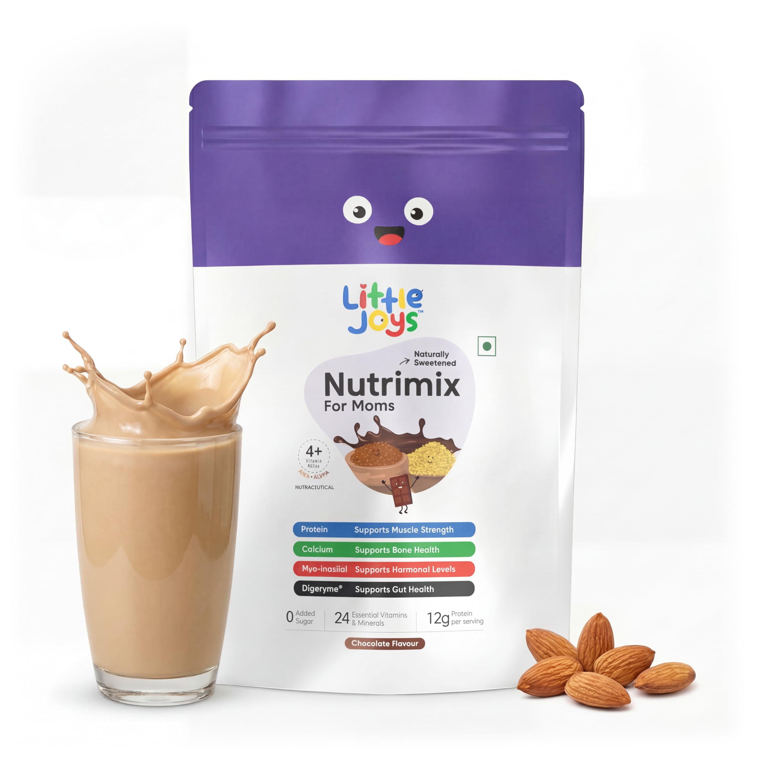 Little Joys Nutrimix for Mothers 400g |12g Plant Protein | Boosts Energy, Supports Digestion, Immunity & Brain Development | Nutritionist Approved |Ragi, Bajra, Jaggery, Oats, Digestive Enzymes & Nuts | Chocolate Flavour