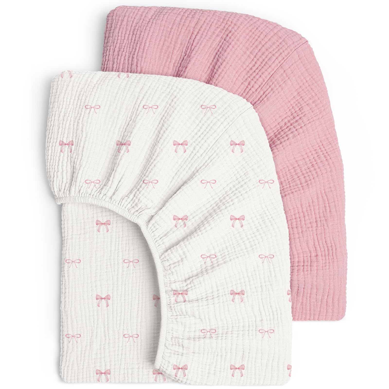 lulumoon Muslin Crib Sheets for Baby: Snug Fitted for 52x28 Crib Mattress
