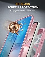 Vista 364 de Miracase Funda magnética para iPhone 14 de 6.1 pulgadas, protector de pantalla de vidrio templado integrado + protector de lente, compatible