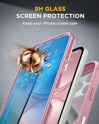 Vista 523 de Miracase - Funda magnética para iPhone 13 Pro Max de 6.7 pulgadas (compatible con MagSafe), transparente, completo, protector de pantalla de vidrio
