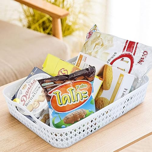 Miniatura 5 de Saedy Cestas de almacenamiento de papel blanco A4, bandeja organizadora de plástico, juego de 6