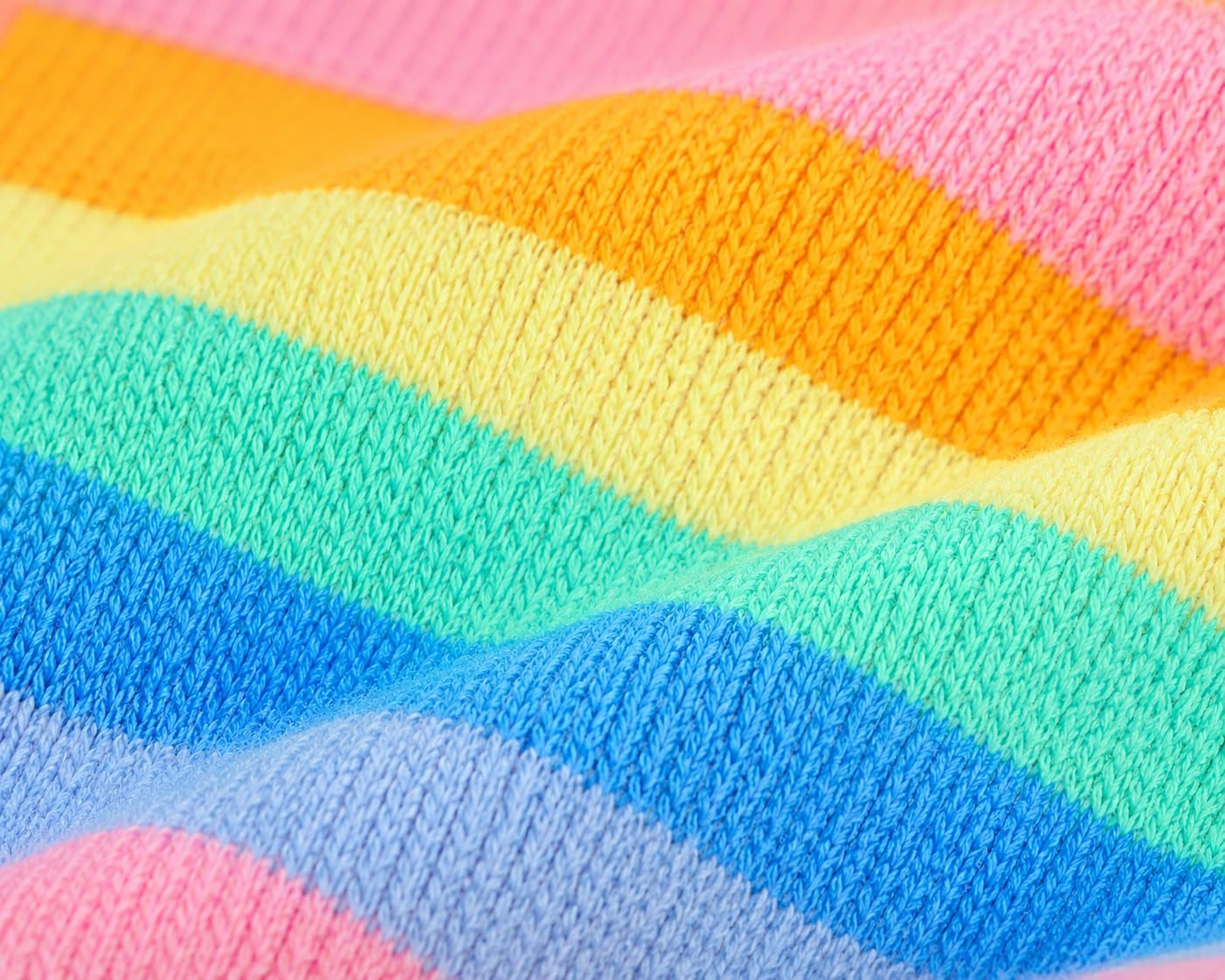 Rainbow Striped Arm Sleeves Leg Warmers for Women Cute Warm Fingerless Gloves Knee High Socks Set