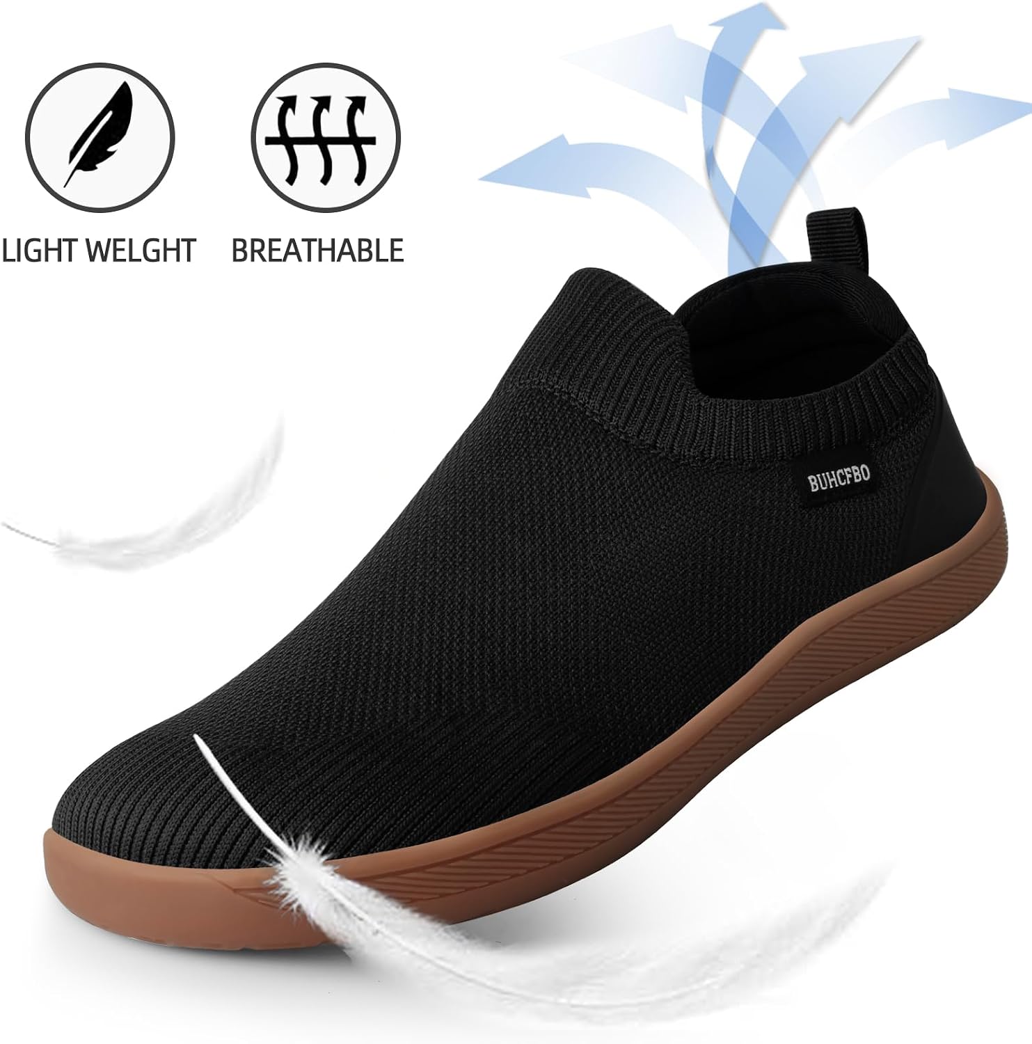 Non Slip Shoes for Women & Men, Unisex Slip-On Chef Kitchen Work Shoes with Wide Toe Box - Slip Resistant Zero Drop Sneakers for Food Service, Restaurant & Walking Comfort