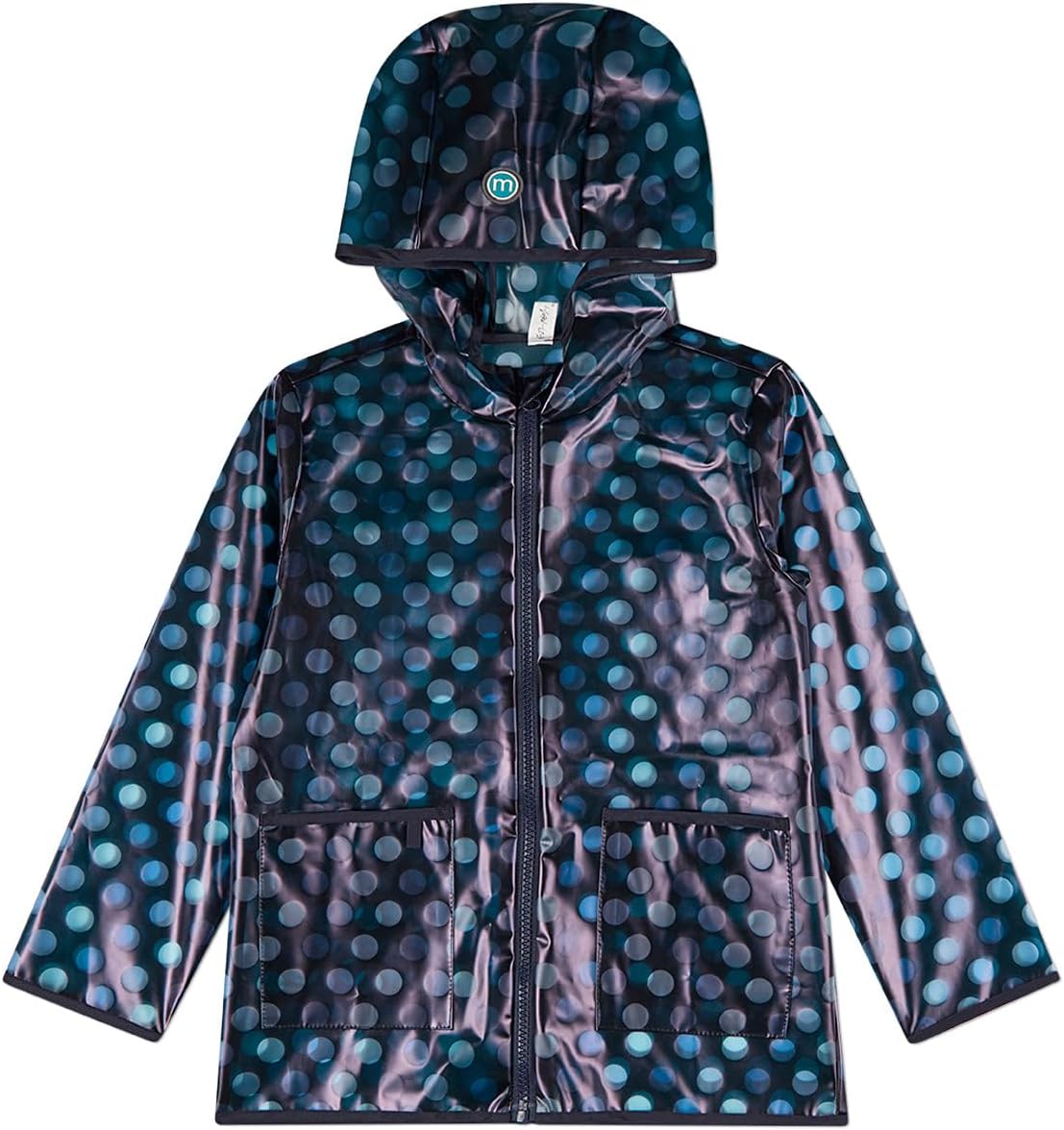 MeMoi Kids Polka Dot Waterproof See-Through Raincoat with Storage Pouch