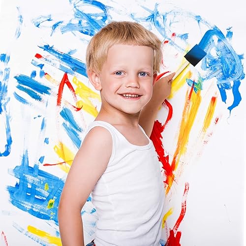 Miniatura 14 de 24 pinceles de espuma para pintura, mango de madera, pinceles de esponja para pintar, teñir, barnices y proyectos de manualidades