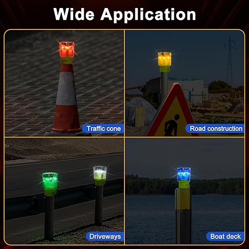 Miniatura 6 de Aolyty Luz de advertencia estroboscópica solar de 360 grados súper brillante impermeable IP48 para construcción muelle de tráfico marino control de