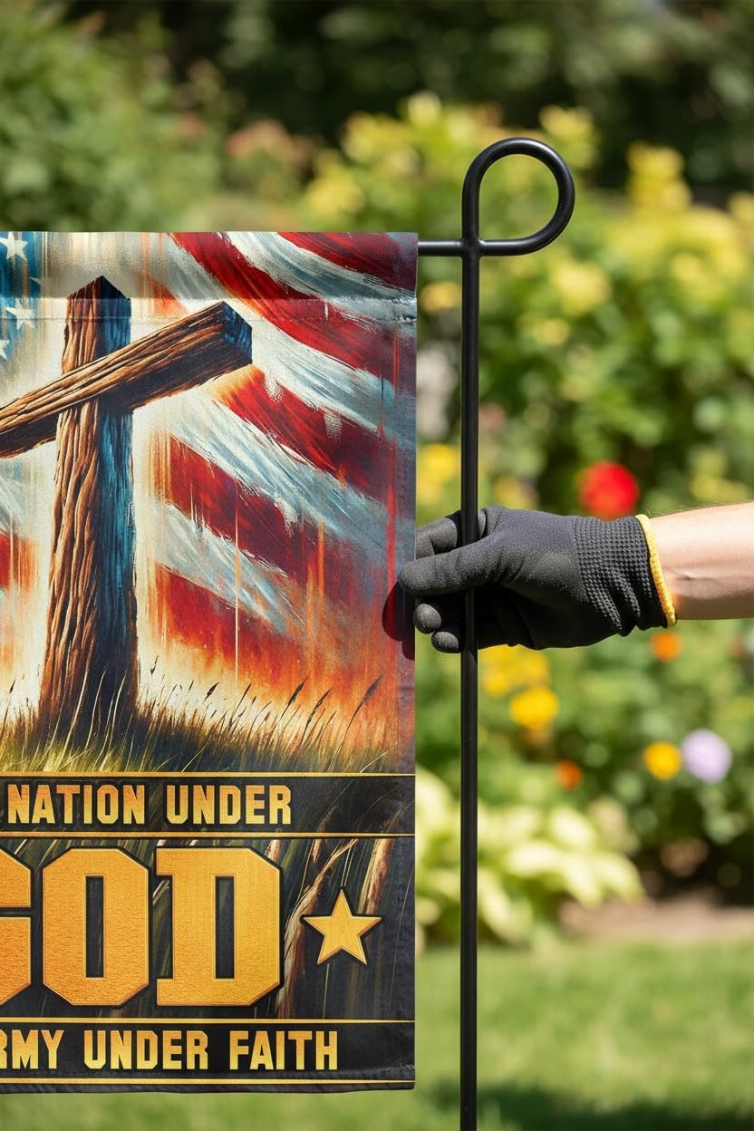 Christian Army Garden Flag 12x18 Inch - Double-Sided Cross & American Flag Design - All-Weather Outdoor for Military Families, Veterans & Faith-Based Homes - Image 7