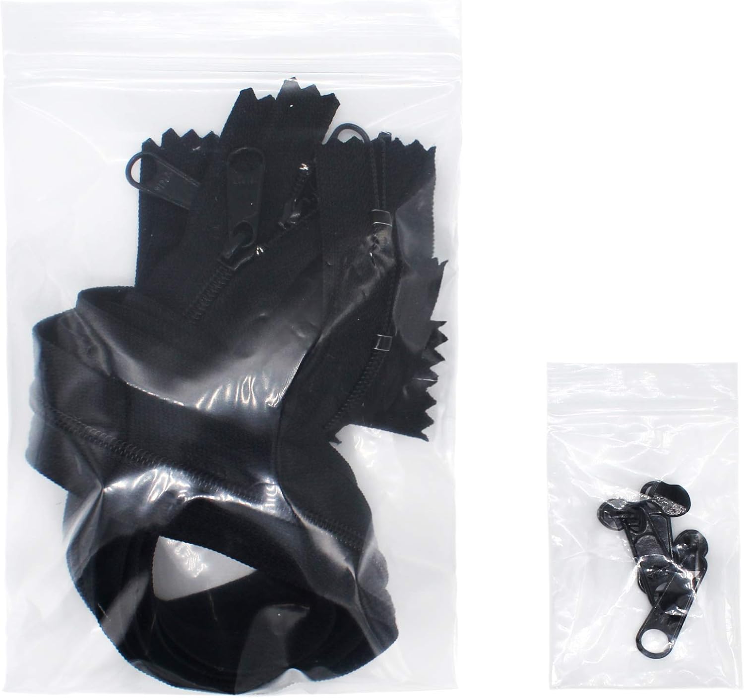 YKK® - Long Pull YKK® Nylon Coil #4.5 Handbag Zippers with Extra Long Pull Slider- Closed Bottom (Made in USA) - 5 Zippers with YKK® #4.5 Sliders 3pcs (48 Inch, Black)