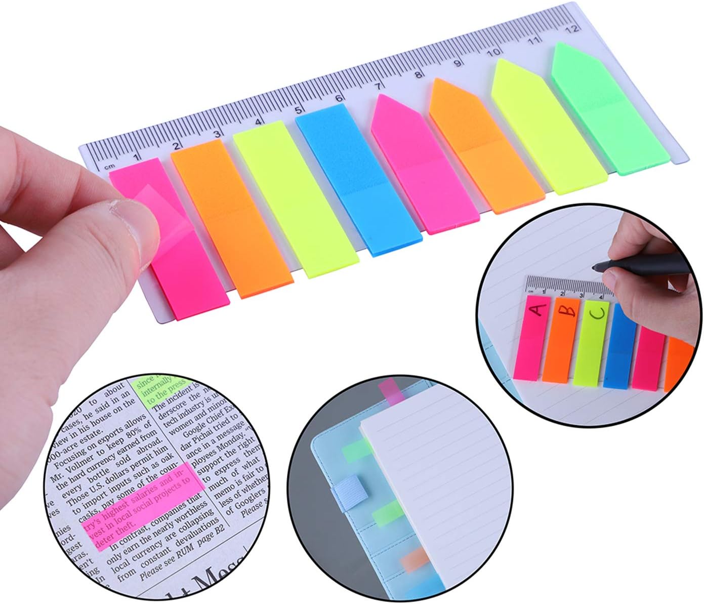 Antner A6 Refill Paper 3 Pack 45PCS A6 Binder Paper Planner Inserts, 2 Pack 160PCS Neon Sticky Tabs, A6 Binder Pockets, Binder Dividers, A6 Lined Filler Paper for A6 Personal Planner Notebook Journal
