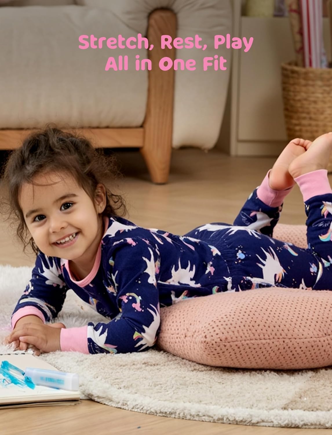 PATPAT Bamboo Viscose Pajama Sets for Toddler Boys & Girls Baby Kids, Ultra-soft Snug fit Pjs Sleepers for Birthday Holiday - Image 6