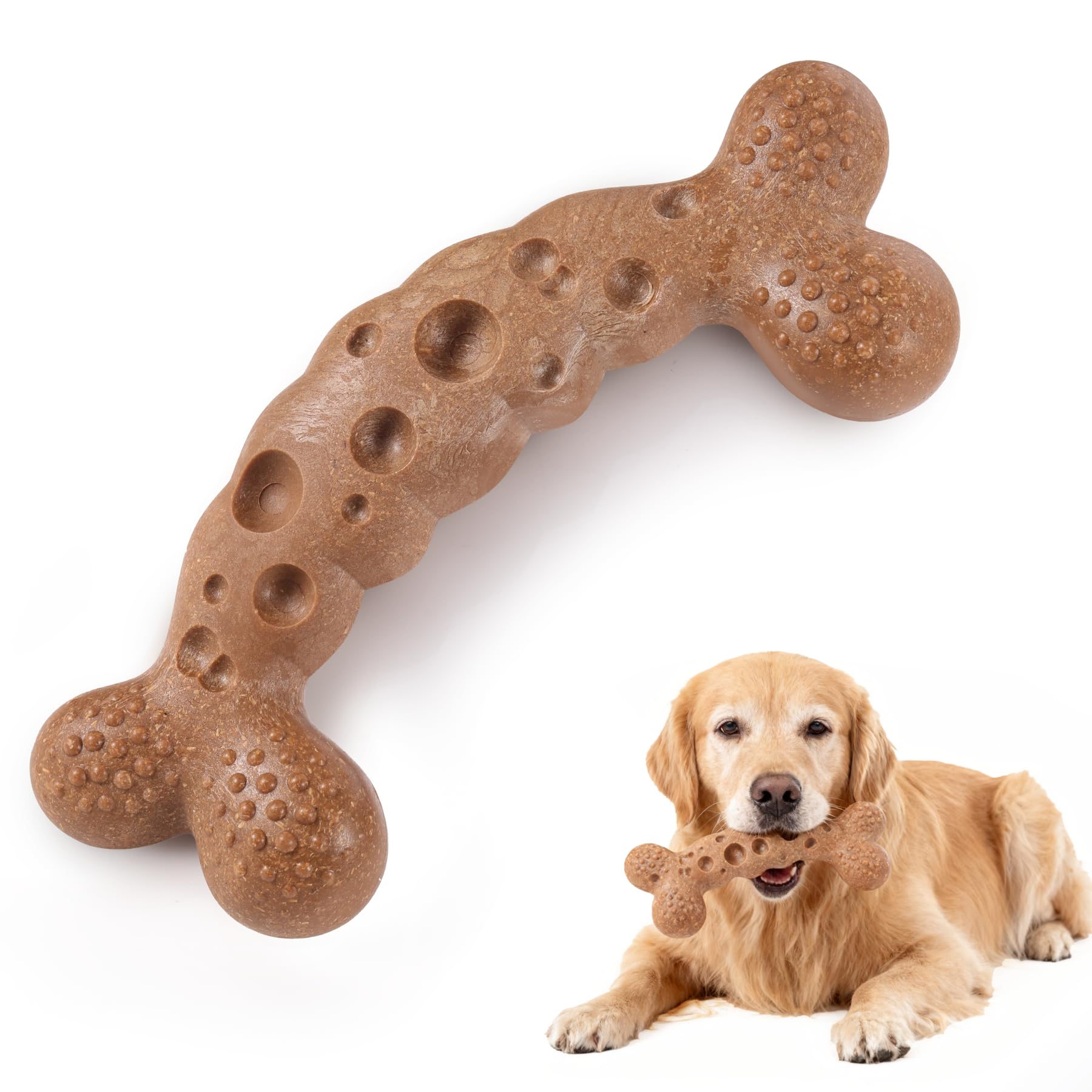 Juguete masticable para perros para masticadores agresivos, juguetes indestructibles con sabor a pollo, juguetes de hueso de perro para razas medianas y grandes para mantenerlos ocupados