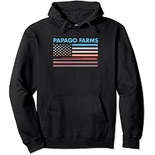 Vintage Sunset American Flag Papago Farms, Arizona Pullover Hoodie