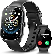 Smartwatch for Men and Women, 1.95 Inch HD Curved Screen, Smartwatch with Call/Answer/Answer, 112 Sports Smart Watch with Pedometer/Sleep/Heart Rate Monitor, Waterproof IP68, Dark Black