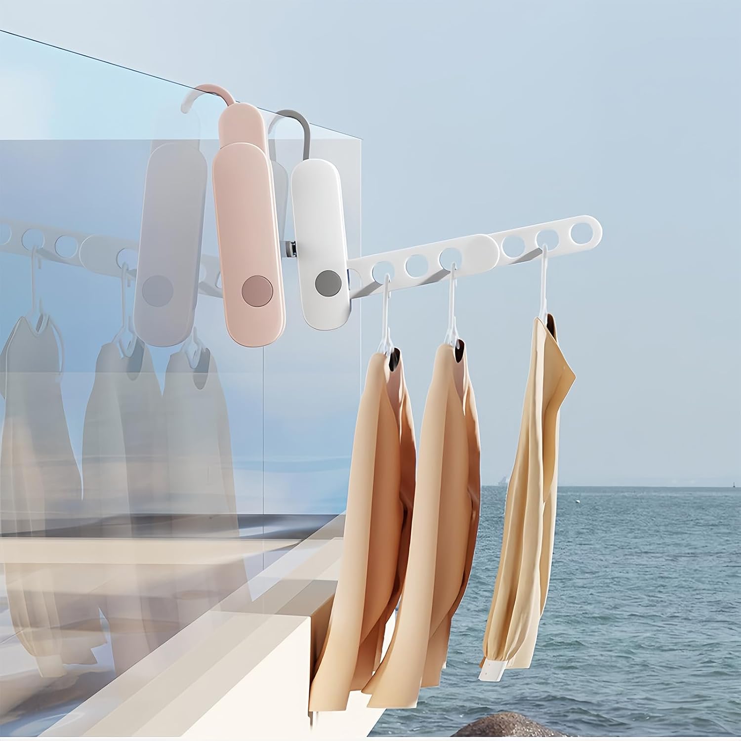 Portable Folding 7-Hole Sock Drying Rack, 2 Pack Laundry, PK