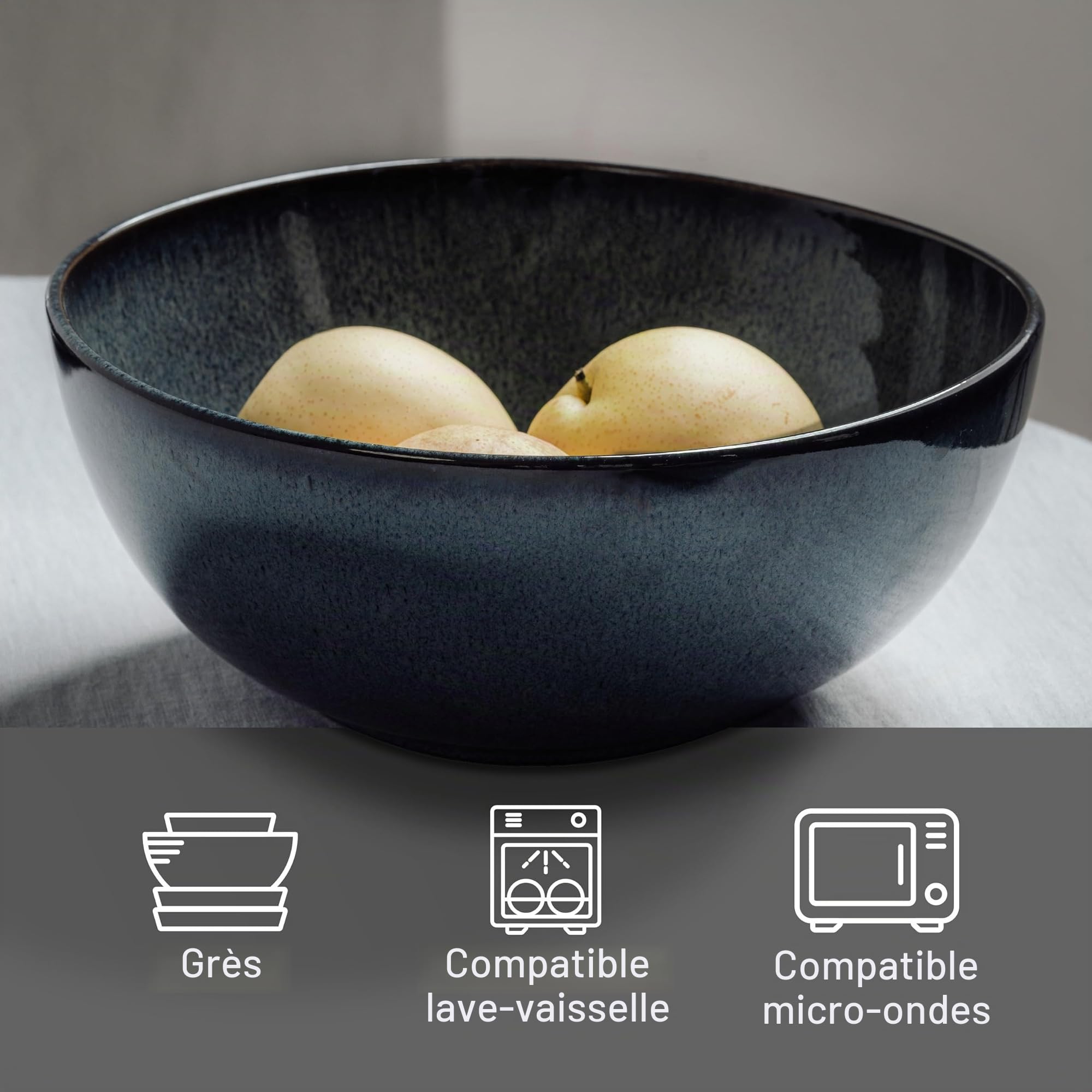 like. by Villeroy & Boch Lave gris saladier 25,5 x 25,5 x 10,5 cm