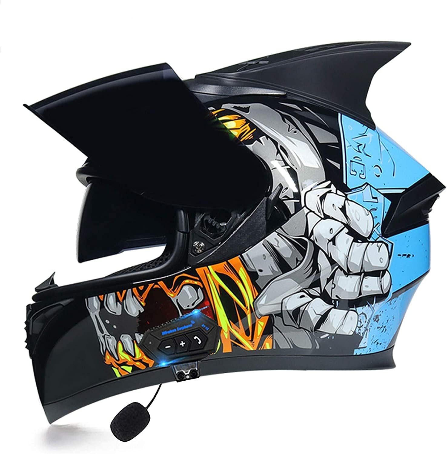 ヘルメットシステムヘルメット 信頼 フルフェイスヘルメット オートバイbluetoothヘルメット オートバイフルフェイス統合ヘルメットdot Ece承認済みバイクヘルメット ダブルサンバイザーモジュラークラッシュヘルメット女性と男性 Size Medium Color R 01