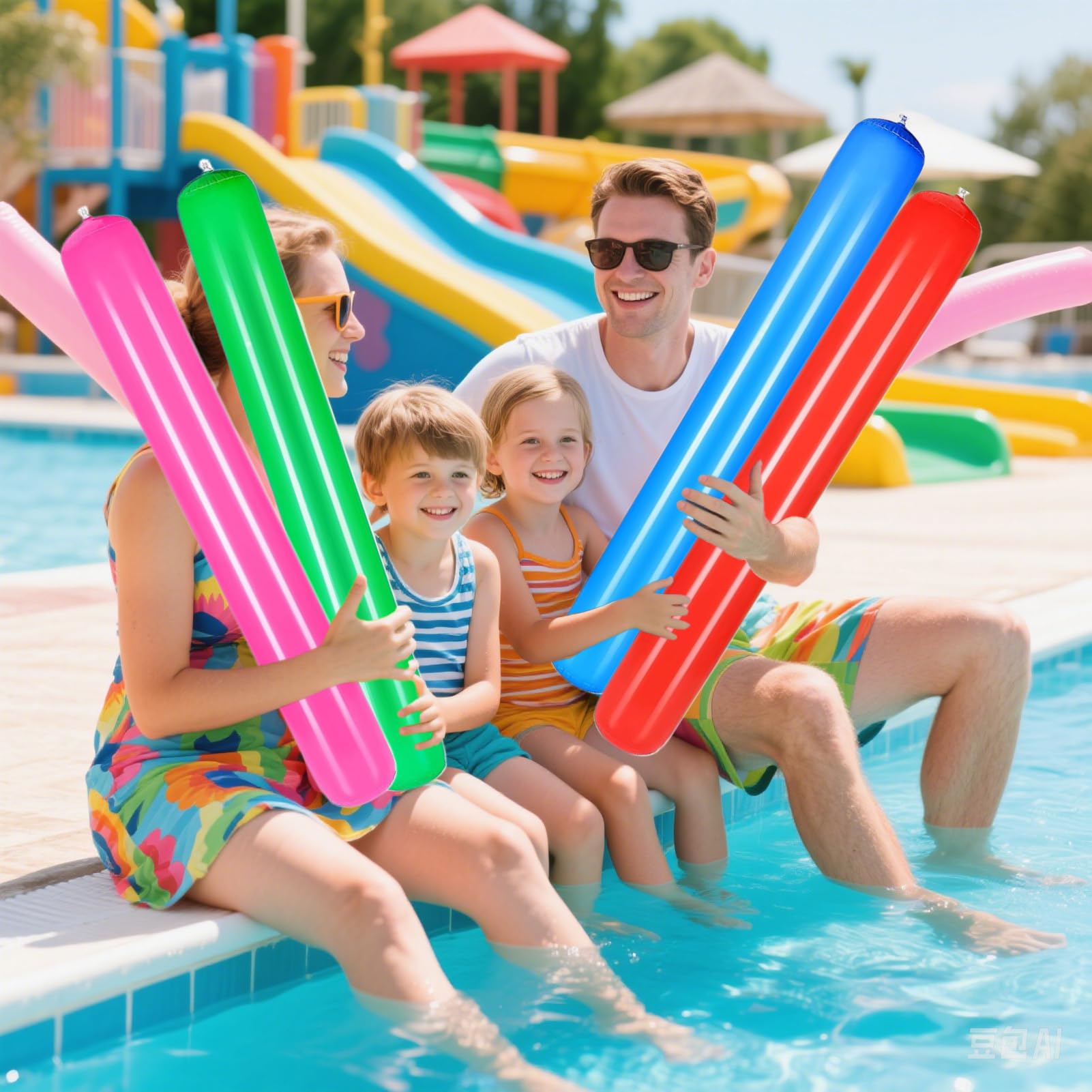 Frites De Piscine Gonflables Pour Le Voyage | Bâtons Flottants Amusants À Paillettes Colorées,Lot Frites De Piscine - Pour Adultes Femmes Été Plage