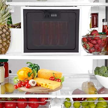 Lockable Storage Box, Large Medicine Storage Box with Lock, Medication Lockable Container, Safe Locking Storage Bin Organiser for Fridge Food, Snacks, Electronics, Phone, Tablet Jail, Home Safety