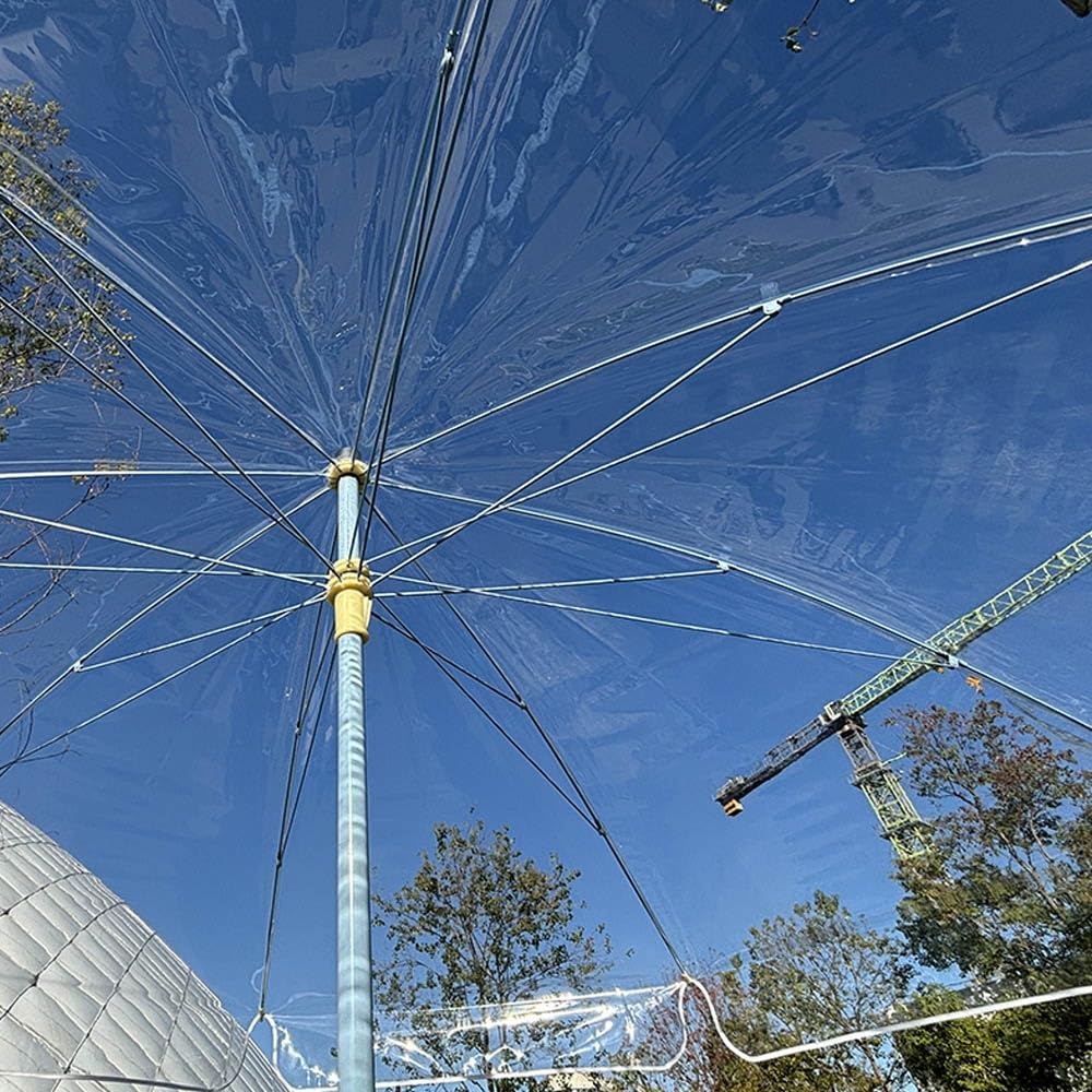 Przezroczysty parasol tarasowy 2,4 m na zewnątrz parasole ślubne targ stół parasol wodoodporny duży przezroczysty parasol do ogrodu, na balkon