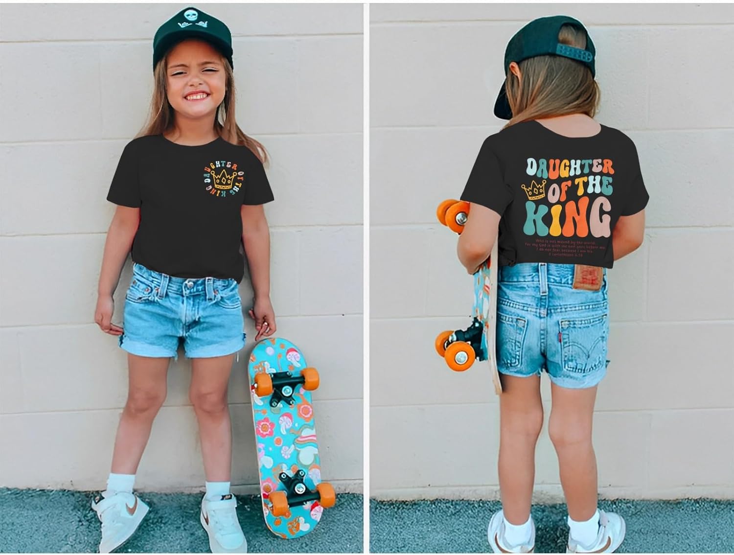 Toddler Baby Girl Christian Shirts Daughter of The King T-Shirt Religious Faith Tee Inspirational Short Sleeve Top - Image 2