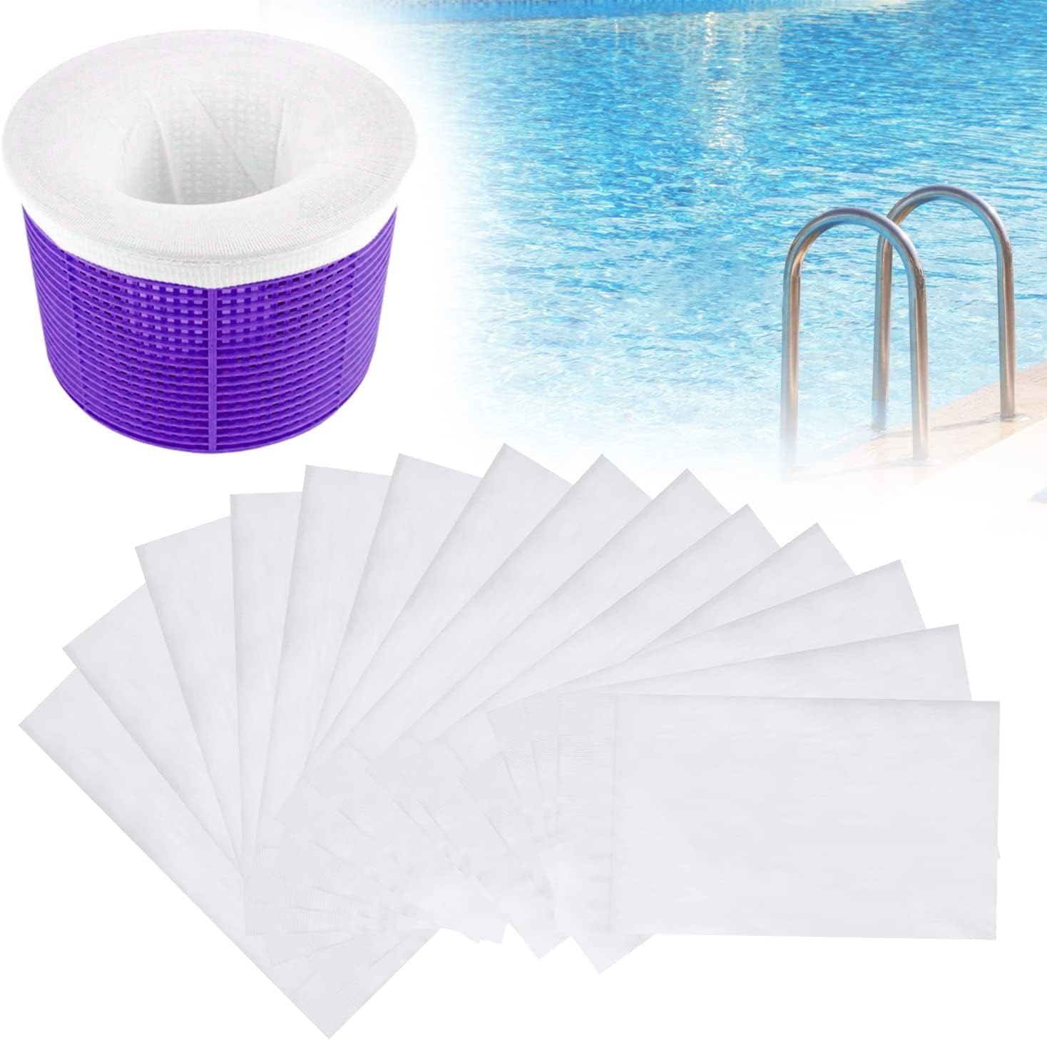50 Pack Pool Skimmer Socks, Pool Saver Socks Net for