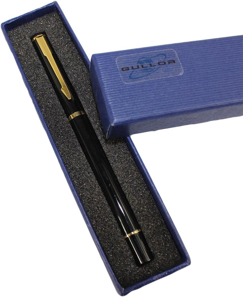 Gullor 801FA fountain pen with golden clip - black, Golden,Black - Image 3