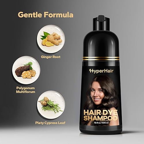 Miniatura 5 de Champú de tinte para el cabello castaño oscuro, champús para cabello tratado con color, champú 3 en 1, tinte para el cabello, champús para cabello