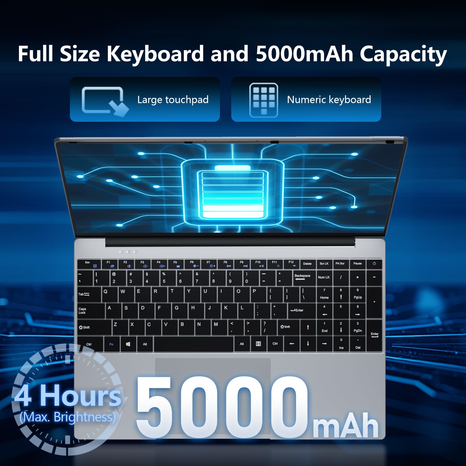 PC Portatile 15,6 Pollici, Notebook Win 11 8Go RAM 256Go SSD, Laptop Core M3 6Y30 CPU Tastiera Numerico Retroilluminata, Computer Portatile sottile e leggero schermo FHD 180° HDMI USB3.0 WiFi5 BT4.2
