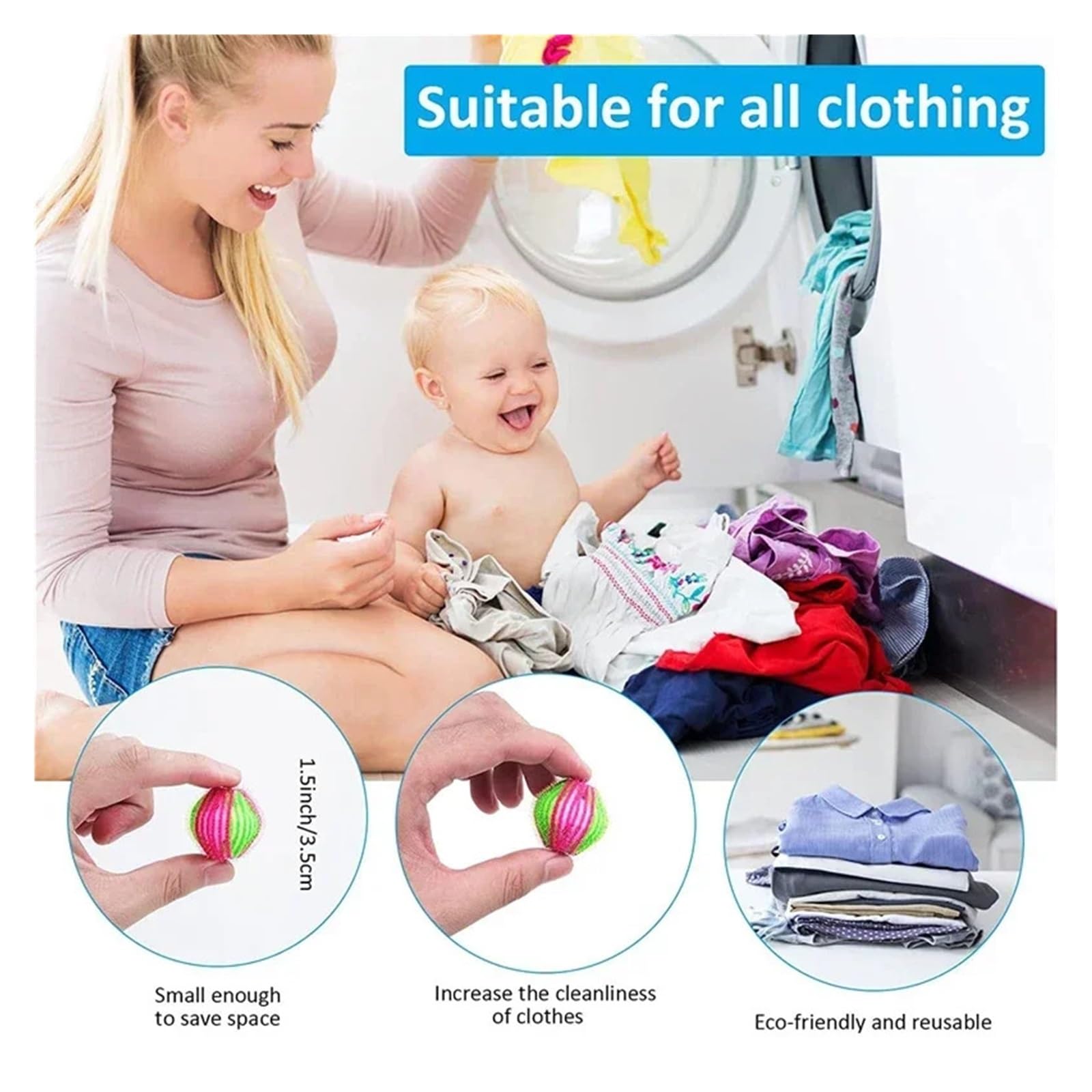 1/18Pcs Haar Entferner Wäsche Ball Tragbare Kleidung Pet Lint Greifen Catcher Waschmaschine Reinigung Bälle Hocheffiziente Reinigung(18pcs)
