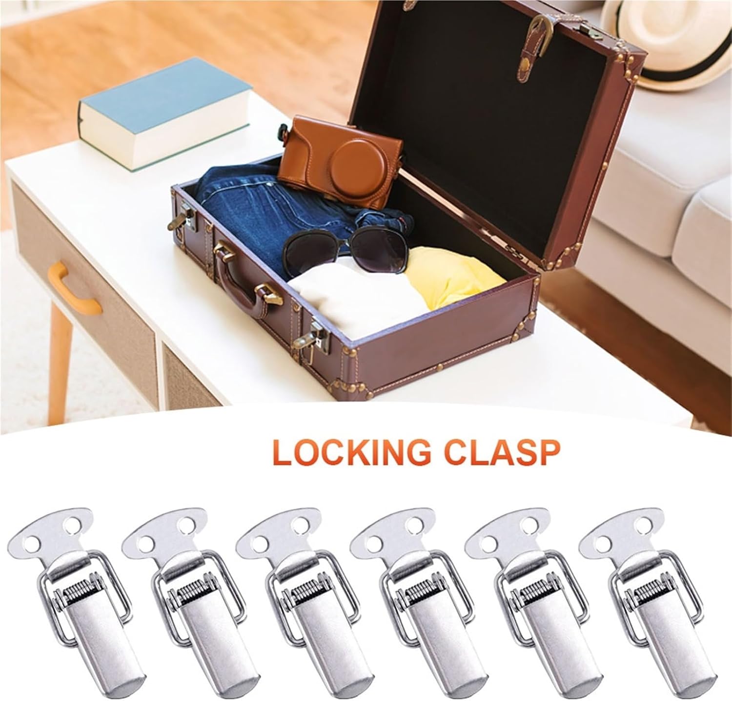 Jewelry Box Latch 6pcs Suitcase Case Latch Clamp Clip Toggle Catch Clasp Box Furniture Hardware Accessories