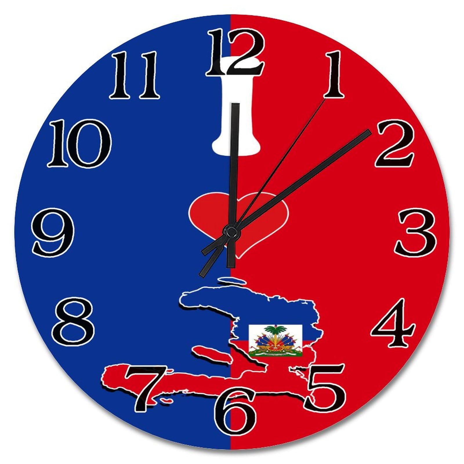 Horloge murale en bois Haïti 30cm suspendre salon déco pays